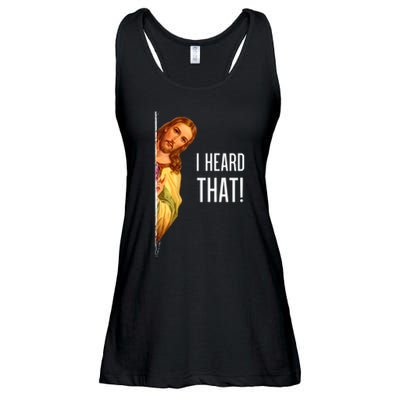 Funny Quote Jesus Meme I Heard That Christian God Ladies Essential Flowy Tank