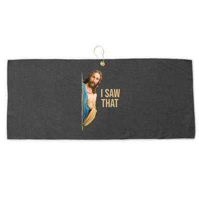 Funny Quote Jesus Meme I Saw That Christian Large Microfiber Waffle Golf Towel