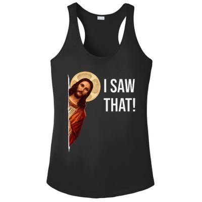 Funny Quote Jesus Meme I Saw That Christian Ladies PosiCharge Competitor Racerback Tank