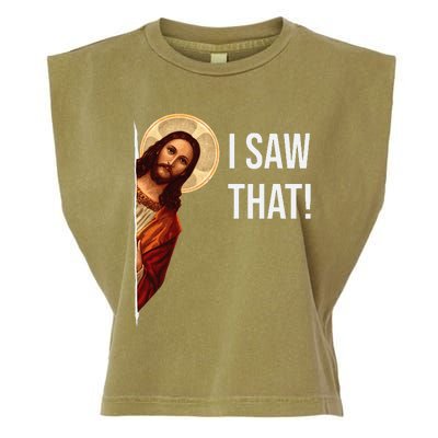 Funny Quote Jesus Meme I Saw That Christian Garment-Dyed Women's Muscle Tee