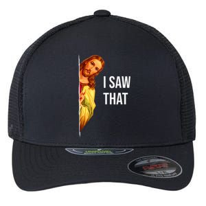 Funny Quote Jesus Meme I Saw That Christian God Flexfit Unipanel Trucker Cap