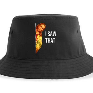 Funny Quote Jesus Meme I Saw That Christian God Sustainable Bucket Hat