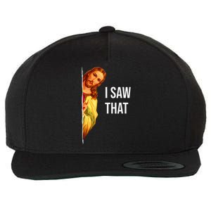 Funny Quote Jesus Meme I Saw That Christian God Wool Snapback Cap