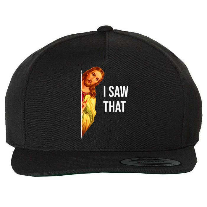 Funny Quote Jesus Meme I Saw That Christian God Wool Snapback Cap