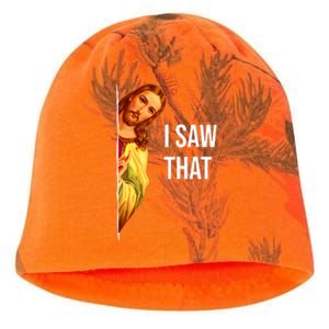 Funny Quote Jesus Meme I Saw That Christian God Kati - Camo Knit Beanie