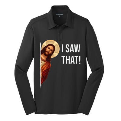 Funny Quote Jesus Meme I Saw That Christian Silk Touch Performance Long Sleeve Polo