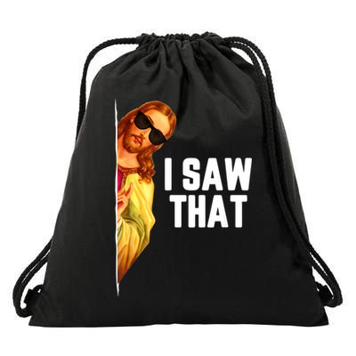 Funny Quote Jesus Meme I Saw That Christian God Drawstring Bag
