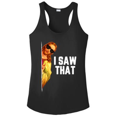 Funny Quote Jesus Meme I Saw That Christian God Ladies PosiCharge Competitor Racerback Tank