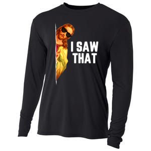 Funny Quote Jesus Meme I Saw That Christian God Cooling Performance Long Sleeve Crew