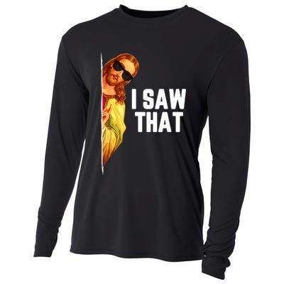 Funny Quote Jesus Meme I Saw That Christian God Cooling Performance Long Sleeve Crew