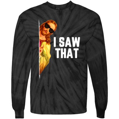 Funny Quote Jesus Meme I Saw That Christian God Tie-Dye Long Sleeve Shirt