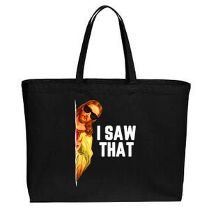 Funny Quote Jesus Meme I Saw That Christian God Cotton Canvas Jumbo Tote