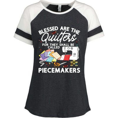 Funny Quilting Knitting Lover Sewing Quilter Quilting Enza Ladies Jersey Colorblock Tee