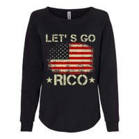 Funny Quote Lets Go RICO American Flag Womens California Wash Sweatshirt