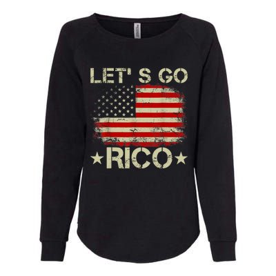 Funny Quote Lets Go RICO American Flag Womens California Wash Sweatshirt