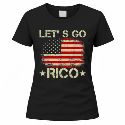 Funny Quote Lets Go RICO American Flag Women's T-Shirt