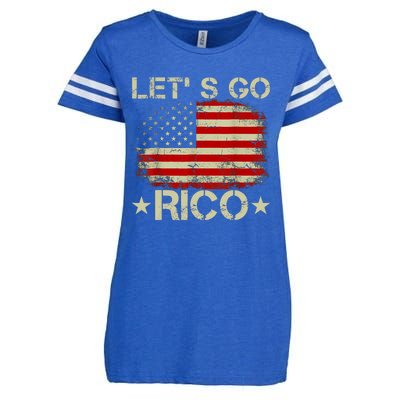 Funny Quote Lets Go RICO American Flag Enza Ladies Jersey Football T-Shirt