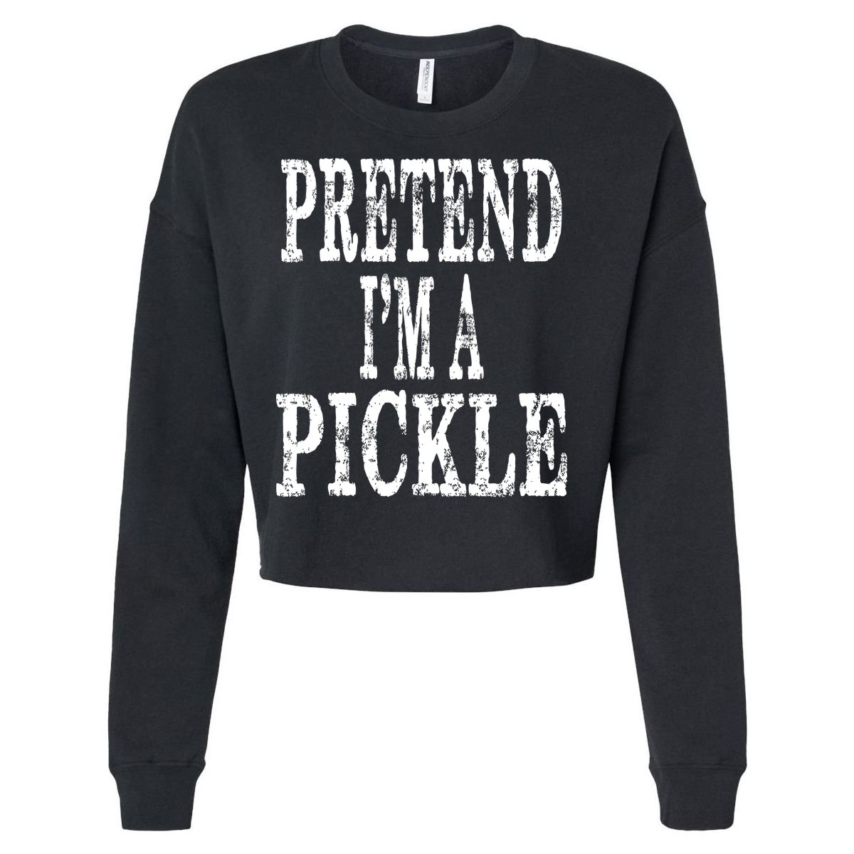 Funny Quick Lazy Easy Halloween Costume Pretend Im A Pickle Cropped Pullover Crew