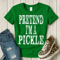 Funny Quick Lazy Easy Halloween Costume Pretend Im A Pickle Womens T-Shirt