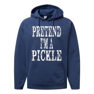 Funny Quick Lazy Easy Halloween Costume Pretend Im A Pickle Performance Fleece Hoodie