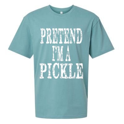 Funny Quick Lazy Easy Halloween Costume Pretend Im A Pickle Sueded Cloud Jersey T-Shirt