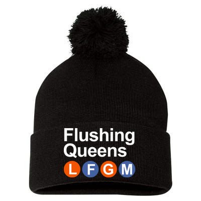 Flushing Queens Lfgm Pom Pom 12in Knit Beanie