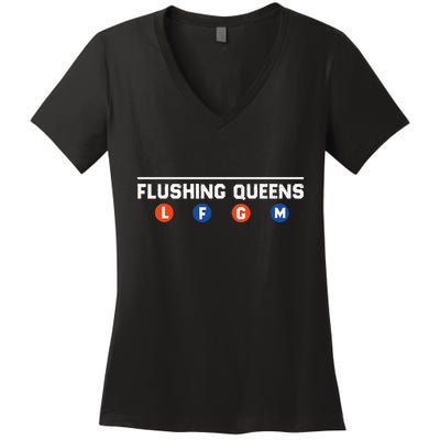 Flushing Queens Lfgm Women's V-Neck T-Shirt