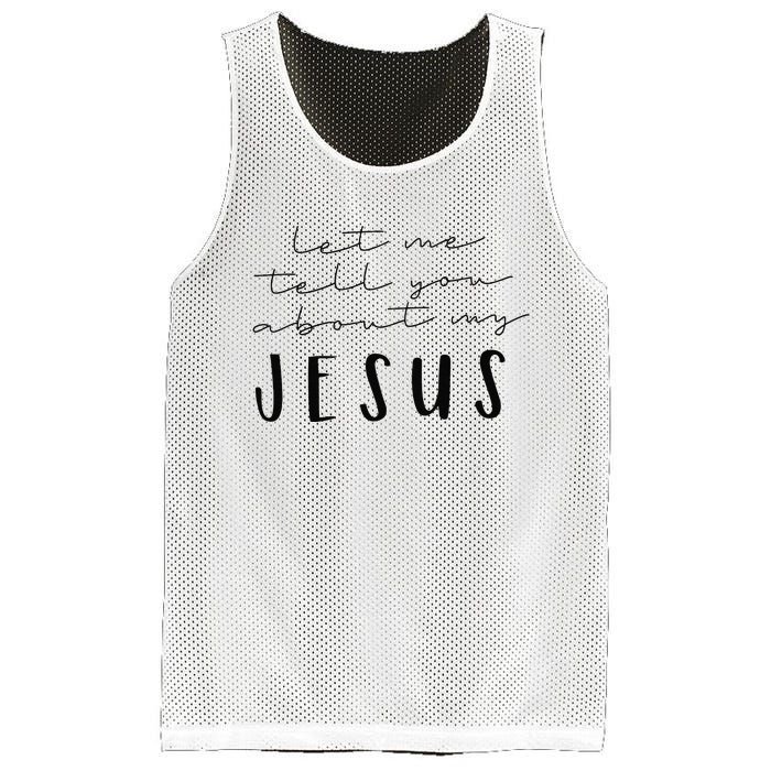 Funny Quote Let Me Tell You About MY Jesus Christian Mesh Reversible Basketball Jersey Tank