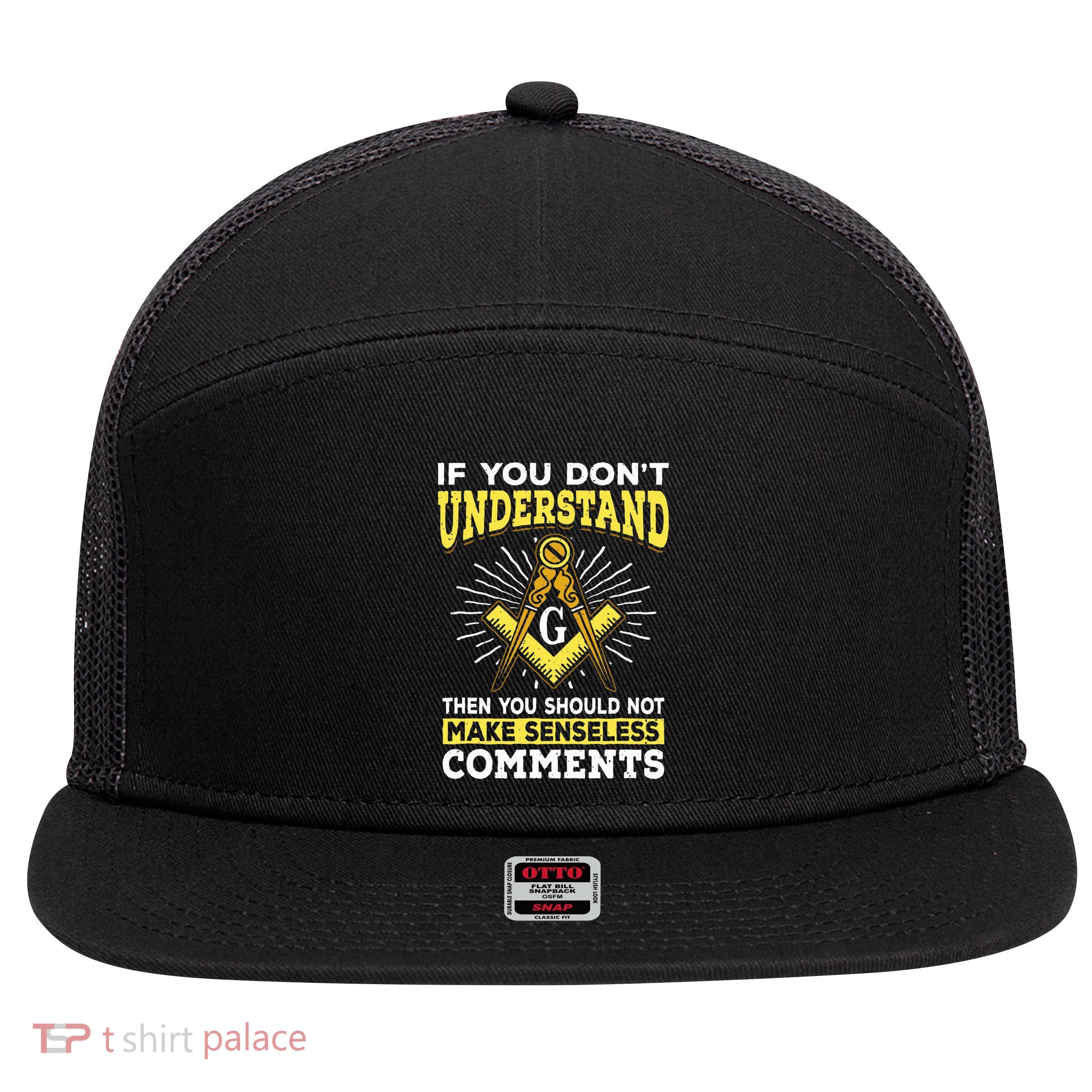 Freemason Quotes Masonry Masonic Freemasons Freemasonry 7 Panel Mesh Trucker Snapback Hat