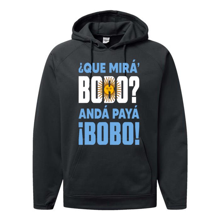 Funny Qué Mirás Bobo, Andá Pa' Allá Funny Speech Performance Fleece Hoodie