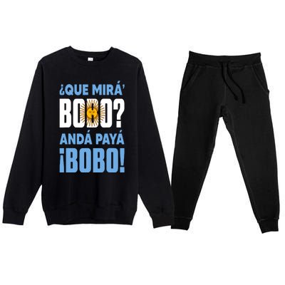 Funny Qué Mirás Bobo, Andá Pa' Allá Funny Speech Premium Crewneck Sweatsuit Set