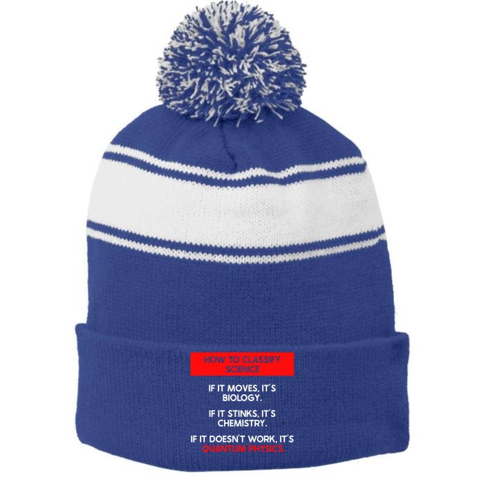 Funny Quantum Mechanics And Quantum Physics Gift Stripe Pom Pom Beanie