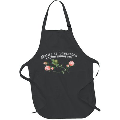 Feminist Quote Nolite Te Bastardes Carborundorum Flower Full-Length Apron With Pockets