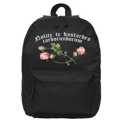 Feminist Quote Nolite Te Bastardes Carborundorum Flower 16 in Basic Backpack