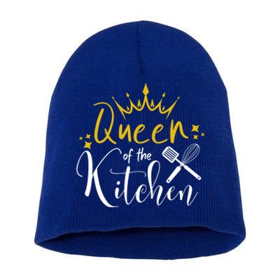 Funny Queen Of The Kitchen Chef Cooking Queen Mothers Day Funny Gift Short Acrylic Beanie