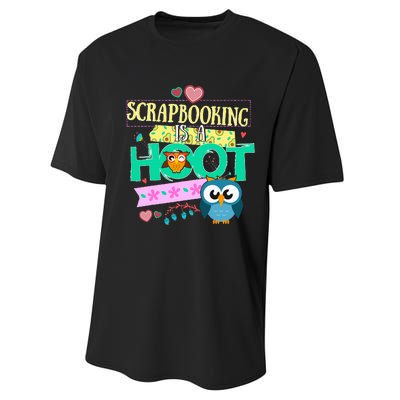 funny Quote Owl Gifts Scrapbooking Is A Hoot Performance Sprint T-Shirt