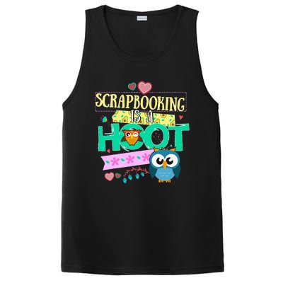 funny Quote Owl Gifts Scrapbooking Is A Hoot PosiCharge Competitor Tank