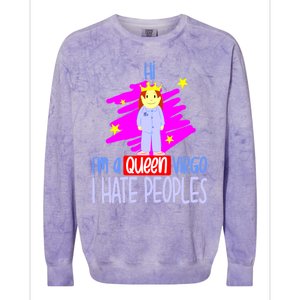 Fabulous Queen Of Virgo I Hate People Funny Virgo Zodiac Cool Gift Colorblast Crewneck Sweatshirt