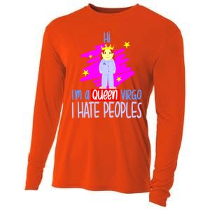 Fabulous Queen Of Virgo I Hate People Funny Virgo Zodiac Cool Gift Cooling Performance Long Sleeve Crew