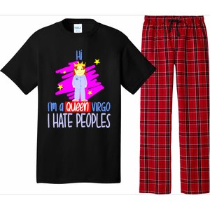 Fabulous Queen Of Virgo I Hate People Funny Virgo Zodiac Cool Gift Pajama Set