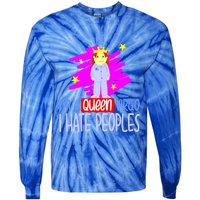 Fabulous Queen Of Virgo I Hate People Funny Virgo Zodiac Cool Gift Tie-Dye Long Sleeve Shirt