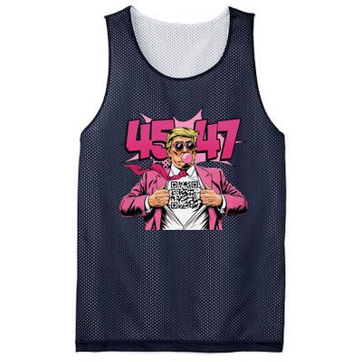 Funny Qr President Trump 4547trump Dancing Code Back Mesh Reversible Basketball Jersey Tank