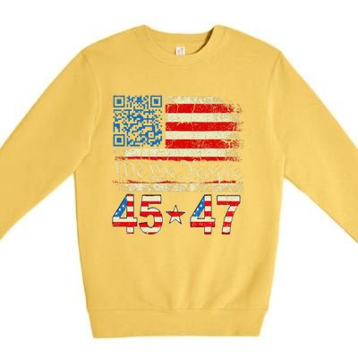 Funny Qr President Trump 4547 Trump Dancing Code Premium Crewneck Sweatshirt