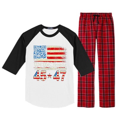 Funny Qr President Trump 4547 Trump Dancing Code Raglan Sleeve Pajama Set