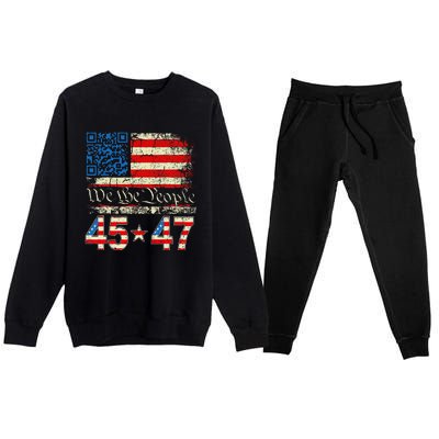 Funny Qr President Trump 4547 Trump Dancing Code Premium Crewneck Sweatsuit Set