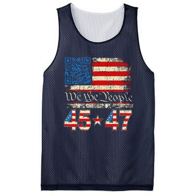 Funny Qr President Trump 4547 Trump Dancing Code Mesh Reversible Basketball Jersey Tank