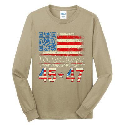 Funny Qr President Trump 4547 Trump Dancing Code Tall Long Sleeve T-Shirt