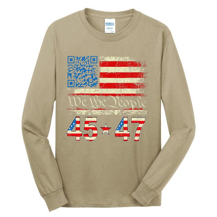 Funny Qr President Trump 4547 Trump Dancing Code Tall Long Sleeve T-Shirt