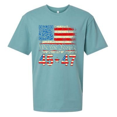 Funny Qr President Trump 4547 Trump Dancing Code Sueded Cloud Jersey T-Shirt