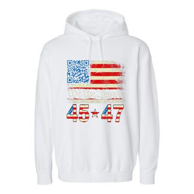 Funny Qr President Trump 4547 Trump Dancing Code Garment-Dyed Fleece Hoodie